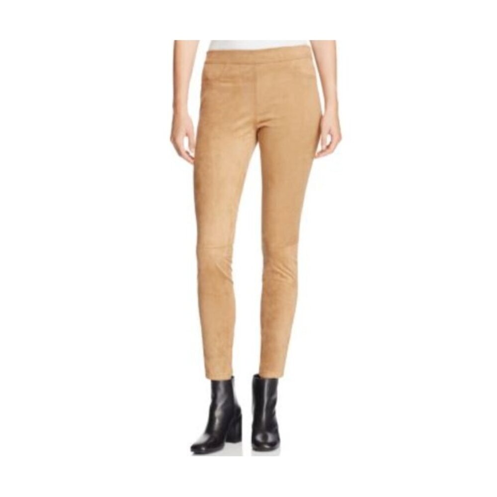 Max Studio Womens Size Medium Pull On Luxe Faux‎ Suede Leggings in Beige $98